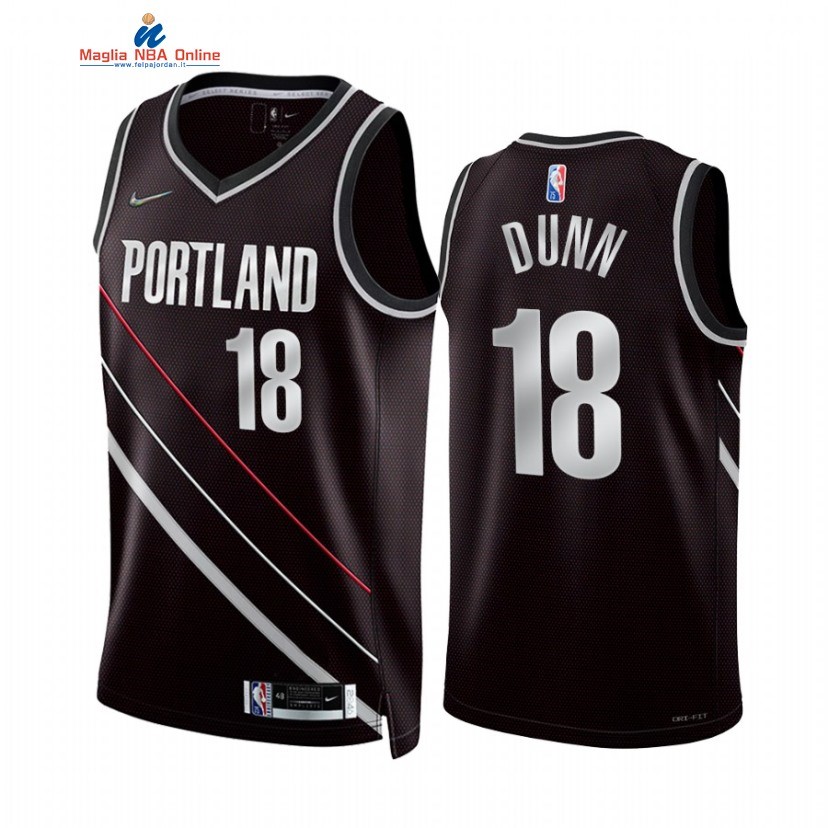 Maglia NBA Nike Portland Trail Blazers #18 Kris Dunn Select Series Nero 2022. Acquista