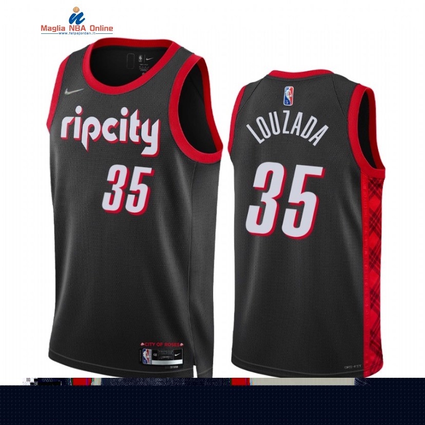 Maglia NBA Nike Portland Trail Blazers #35 Didi Louzada 75th Season Diamante Nero Città Acquista