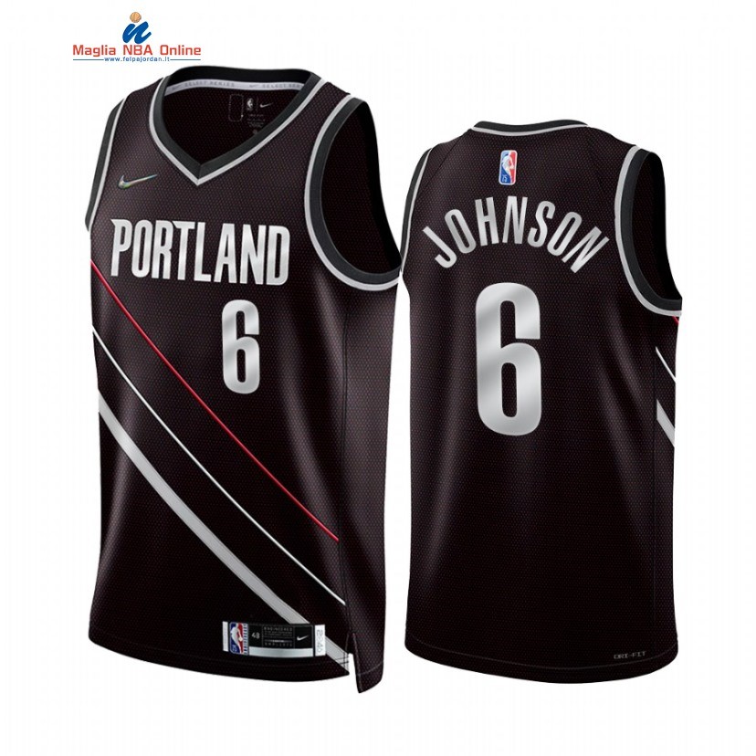 Maglia NBA Nike Portland Trail Blazers #6 Keon Johnson Select Series Nero 2022. Acquista