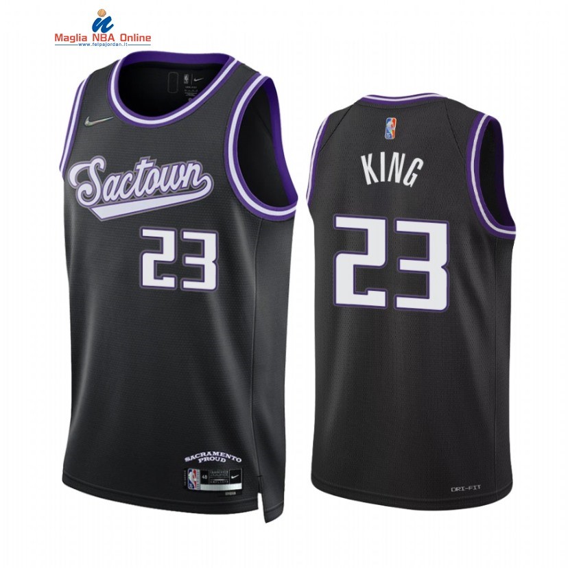 Maglia NBA Nike Sacramento Kings #23 Louis King 75th Season Diamante Nero Città 2022 Acquista