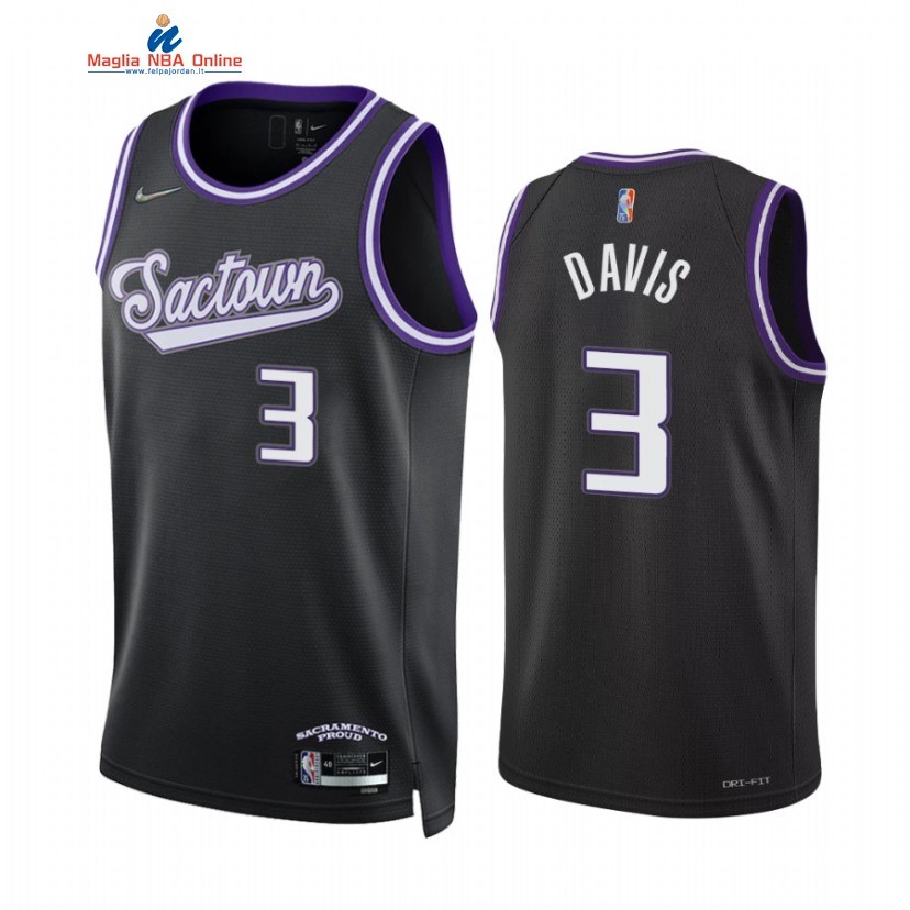 Maglia NBA Nike Sacramento Kings #3 Terence Davis 75th Season Diamante Nero Città 2022 Acquista