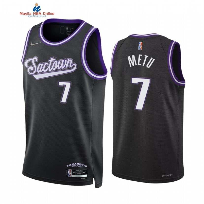 Maglia NBA Nike Sacramento Kings #7 Chimezie Metu 75th Season Diamante Nero Città 2022 Acquista