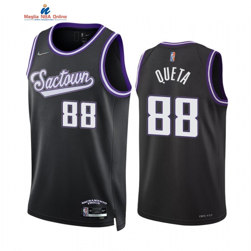 Maglia NBA Nike Sacramento Kings #88 Neemias Queta 75th Season Diamante Nero Città 2022 Acquista