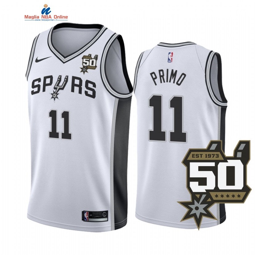 Maglia NBA Nike San Antonio Spurs #11 Joshua Primo 50th Bianco Association 2022-23 Acquista