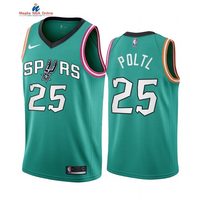 Maglia NBA Nike San Antonio Spurs #25 Jakob Poltl Teal Città 2022-23 Acquista