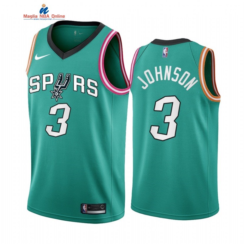 Maglia NBA Nike San Antonio Spurs #3 Keldon Johnson Teal Città 2022-23 Acquista