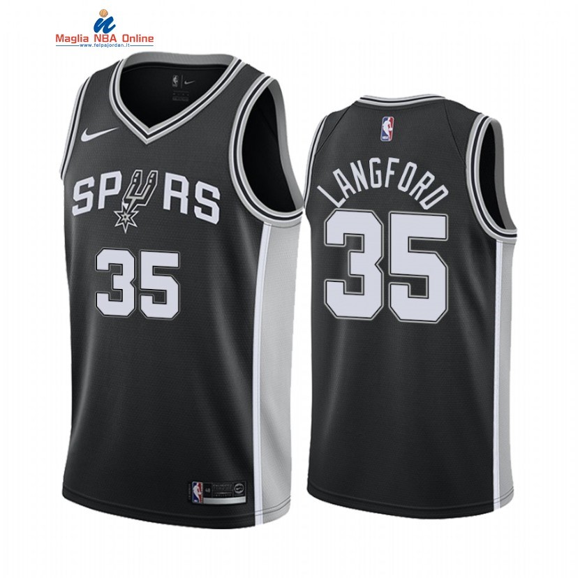 Maglia NBA Nike San Antonio Spurs #35 Romeo Langford Nero Icon 2022 Acquista