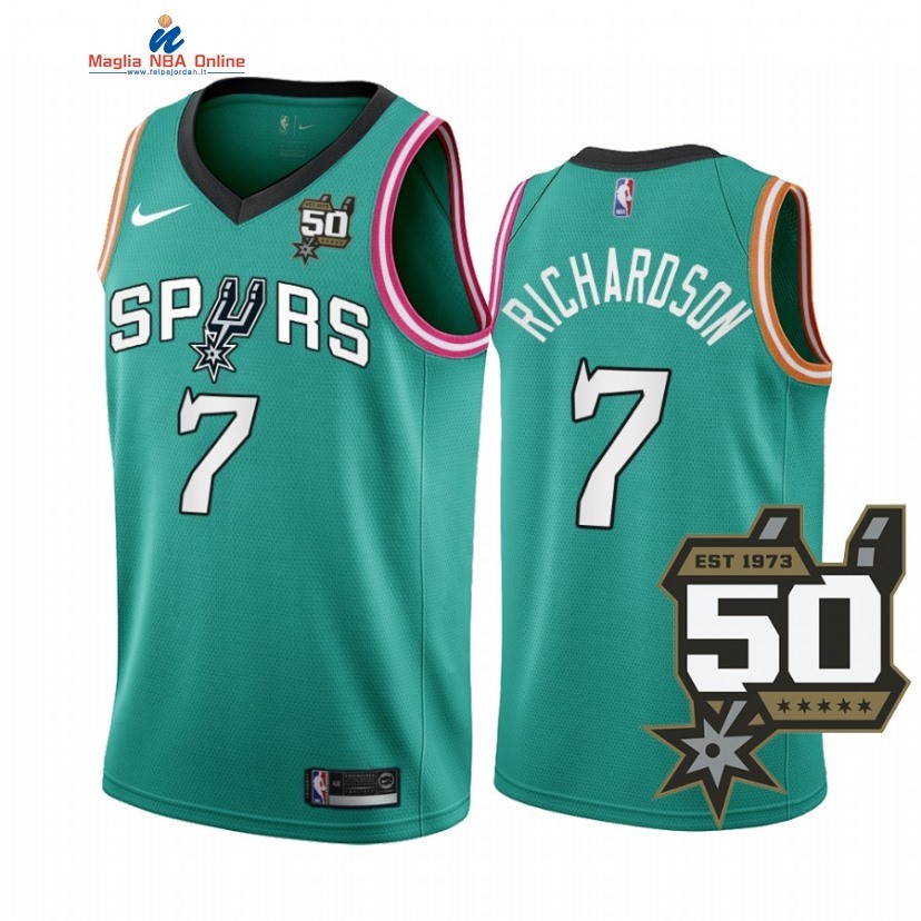 Maglia NBA Nike San Antonio Spurs #7 Josh Richardson 50th Teal Città 2022-23 Acquista