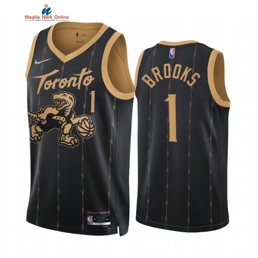 Maglia NBA Nike Toronto Raptors #1 Armoni Brooks 75th Nero Città 2022 Acquista