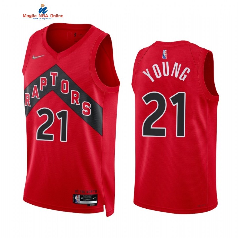 Maglia NBA Nike Toronto Raptors #21 Thaddeus Young Rosso Icon 2022 Acquista