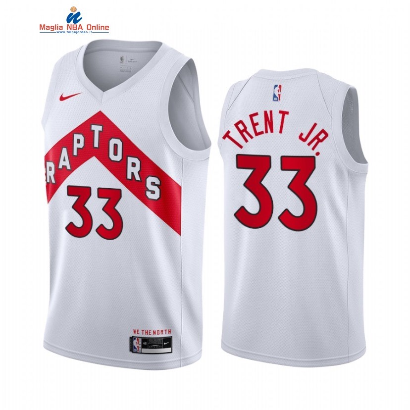 Maglia NBA Nike Toronto Raptors #33 Gary Trent Jr. Bianco Association 2021 Acquista