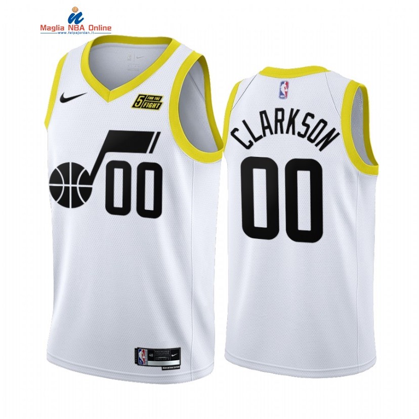 Maglia NBA Nike Utah Jazz #00 Jordan Clarkson Bianco Association 2022-23 Acquista