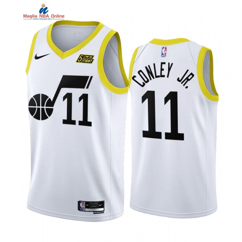 Maglia NBA Nike Utah Jazz #11 Mike Conley Jr. Bianco Association 2022-23 Acquista