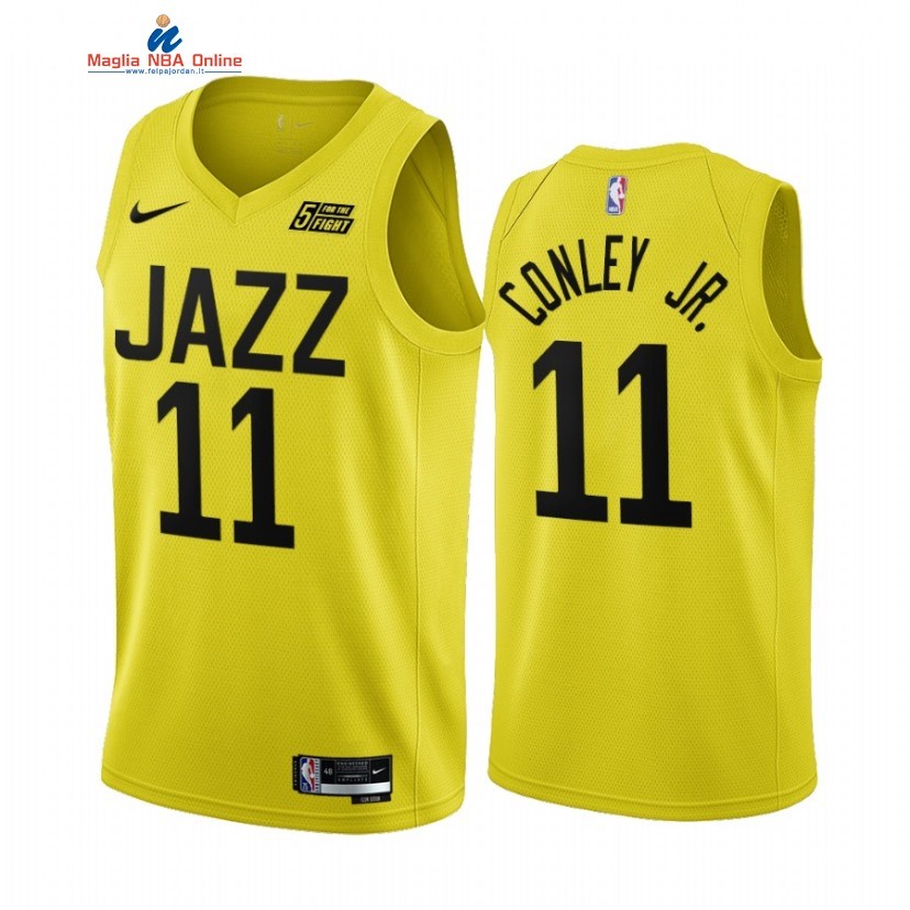 Maglia NBA Nike Utah Jazz #11 Mike Conley Jr. Giallo Icon 2022-23 Acquista
