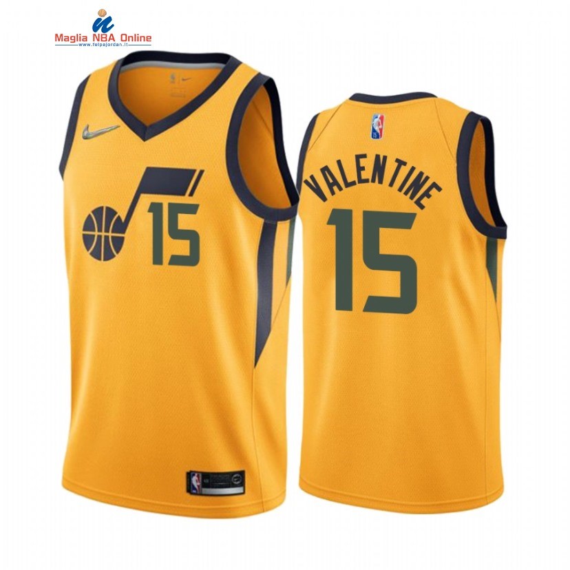 Maglia NBA Nike Utah Jazz #15 Denzel Valentine 75th Giallo Statement 2022 Acquista