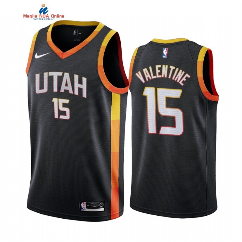 Maglia NBA Nike Utah Jazz #15 Denzel Valentine Nero Città 2022 Acquista