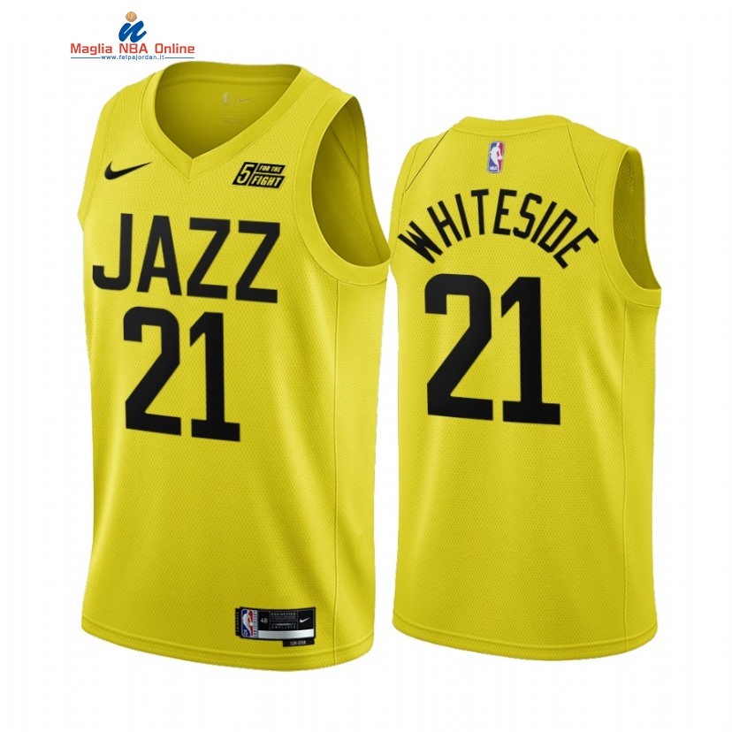 Maglia NBA Nike Utah Jazz #21 Hassan Whiteside Giallo Icon 2022-23 Acquista