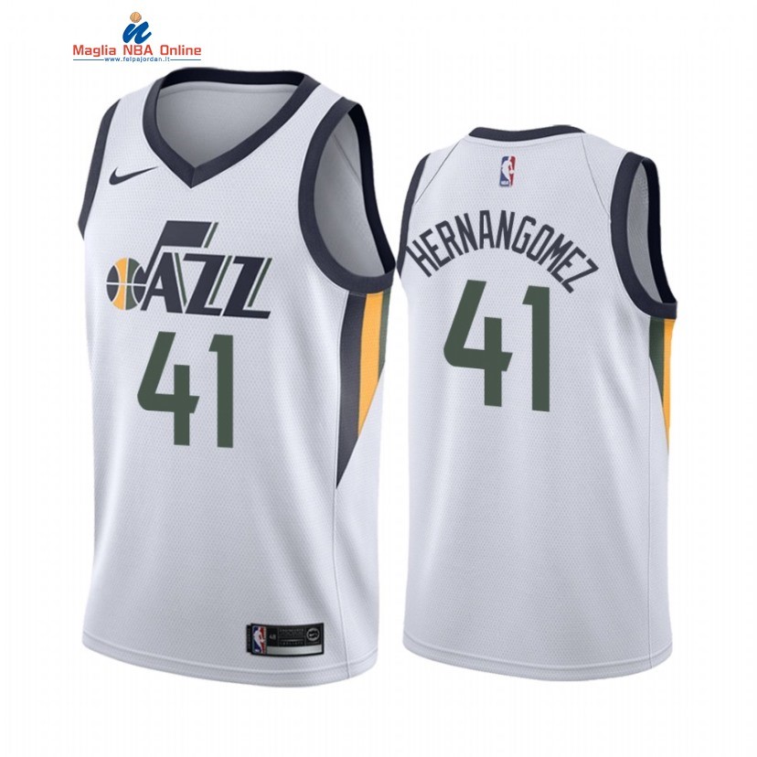 Maglia NBA Nike Utah Jazz #41 Juan Hernangomez Bianco Association 2022 Acquista