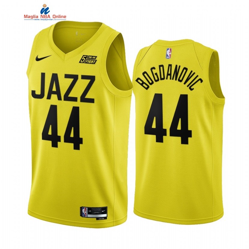 Maglia NBA Nike Utah Jazz #44 Bojan Bogdanovic Giallo Icon 2022-23 Acquista