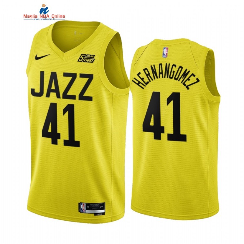 Maglia NBA Nike Utah Jazz #44 Juan Hernangomez Giallo Icon 2022-23 Acquista