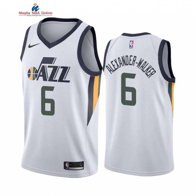 Maglia NBA Nike Utah Jazz #6 Nickeil Alexander Walker Bianco Association 2022 Acquista