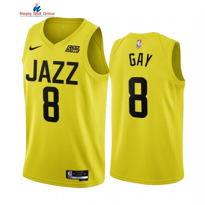 Maglia NBA Nike Utah Jazz #8 Rudy Gay Giallo Icon 2022-23 Acquista