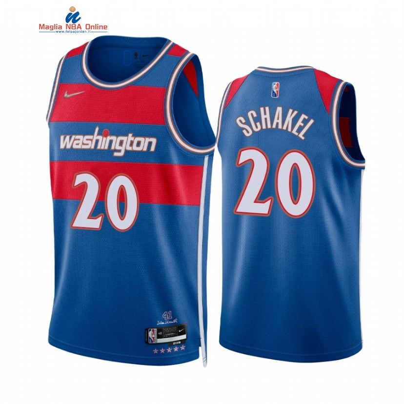 Maglia NBA Nike Washington Wizards #20 Jordan Schakel 75th Blu Città 2021-22 Acquista