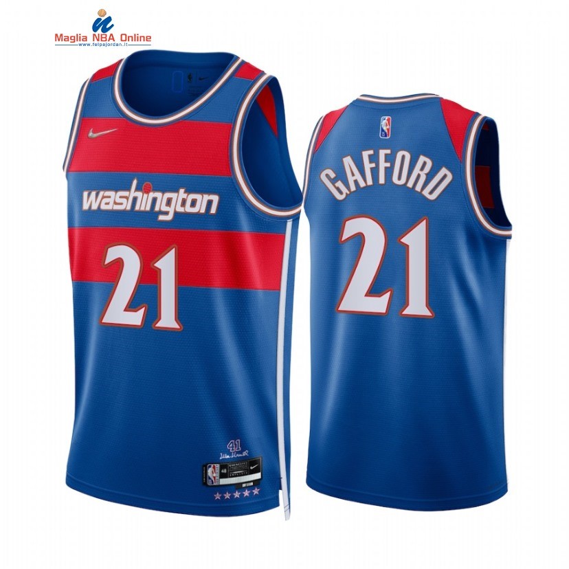 Maglia NBA Nike Washington Wizards #21 Daniel Gafford 75th Blu Città 2021-22 Acquista