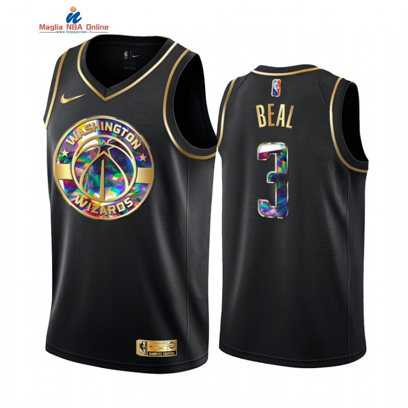 Maglia NBA Nike Washington Wizards #3 Bradley Beal 75th Nero Diamante 2022-23 Acquista