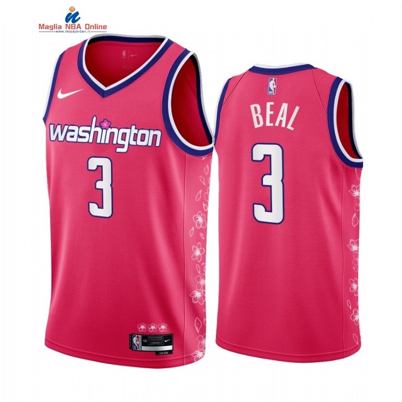 Maglia NBA Nike Washington Wizards #3 Bradley Beal Rosa Città 2022 Acquista