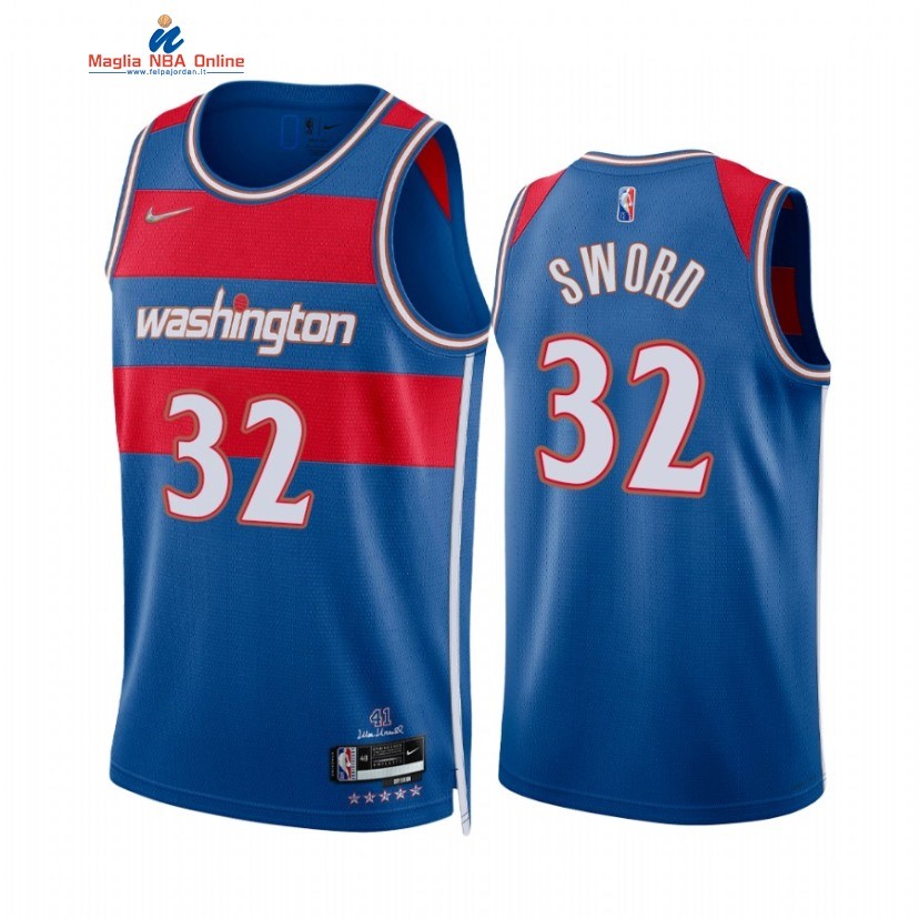 Maglia NBA Nike Washington Wizards #32 Craig Sword 75th Blu Città 2021-22 Acquista