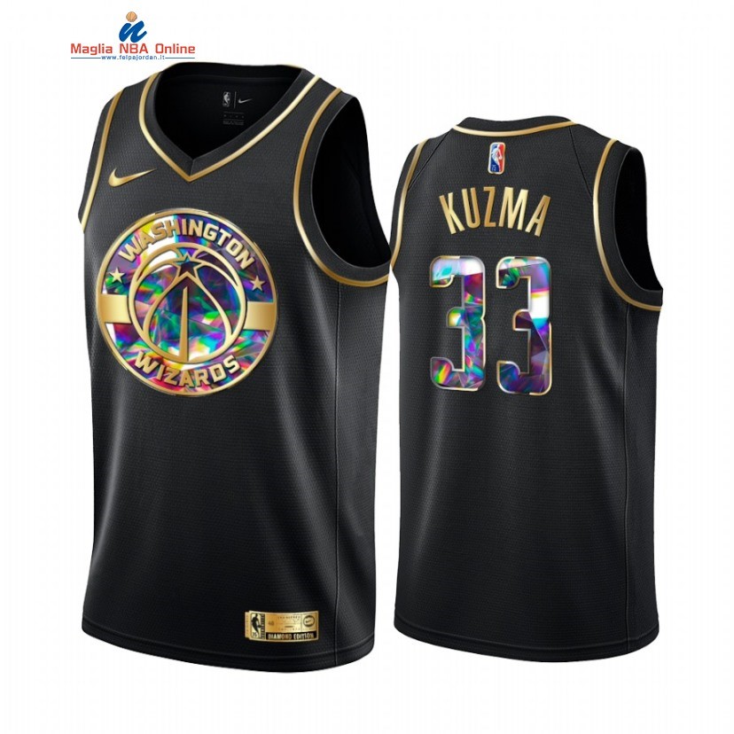 Maglia NBA Nike Washington Wizards #33 Kyle Kuzma 75th Nero Diamante 2022-23 Acquista