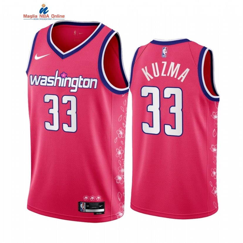 Maglia NBA Nike Washington Wizards #33 Kyle Kuzma Rosa Città 2022 Acquista