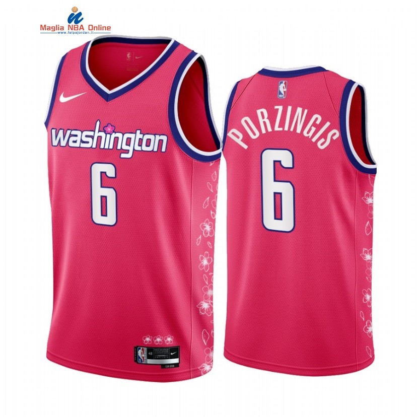 Maglia NBA Nike Washington Wizards #6 Kristaps Porzingis Rosa Città 2022 Acquista