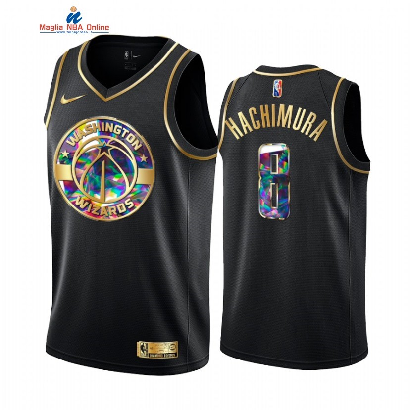 Maglia NBA Nike Washington Wizards #6 Rui Hachimura 75th Nero Diamante 2022-23 Acquista