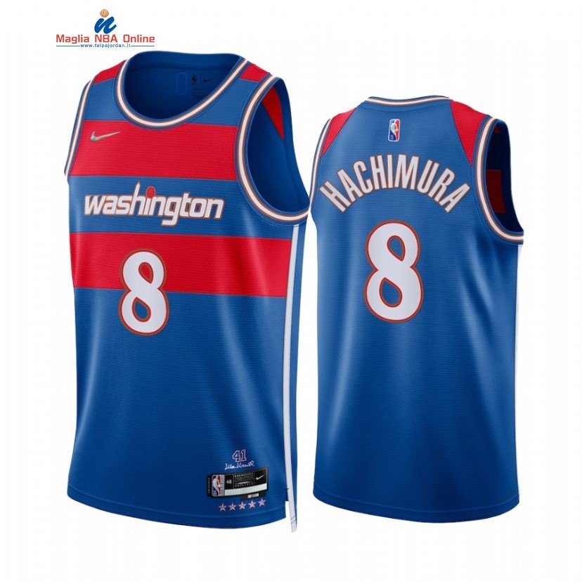 Maglia NBA Nike Washington Wizards #8 Rui Hachimura 75th Blu Città 2021-22 Acquista