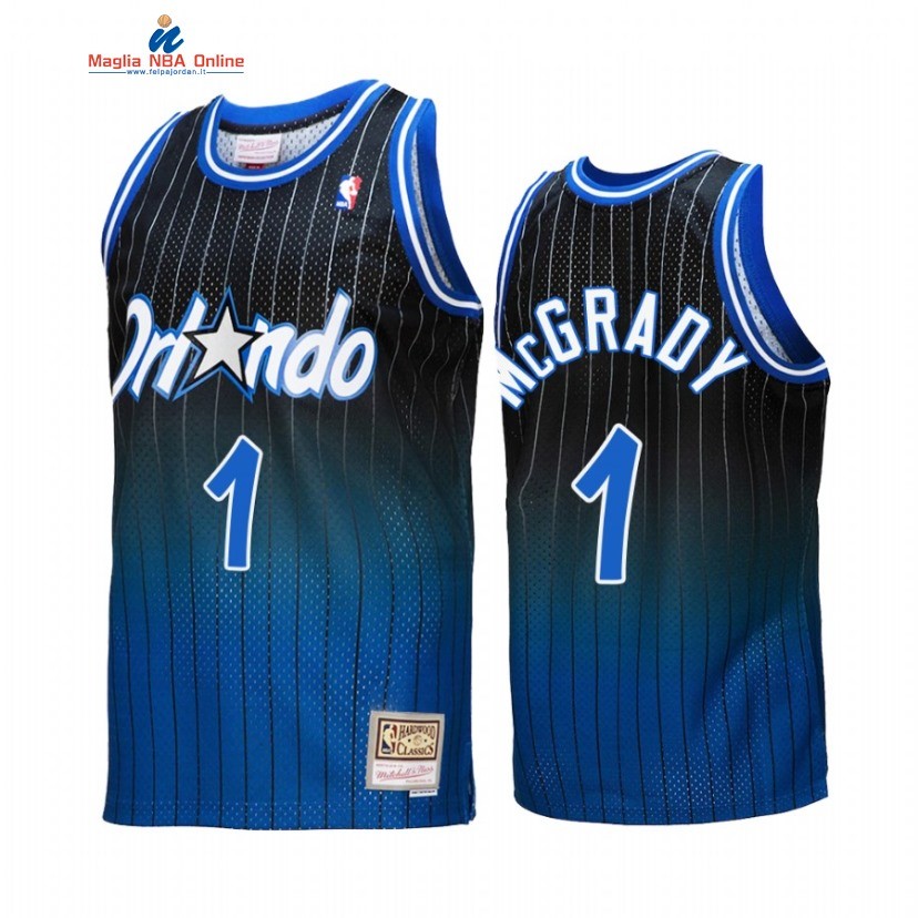 Maglia NBA Orlando Magic #1 Tracy McGrady Fadeaway Reale Nero Hardwood Classics 2022-23 Acquista