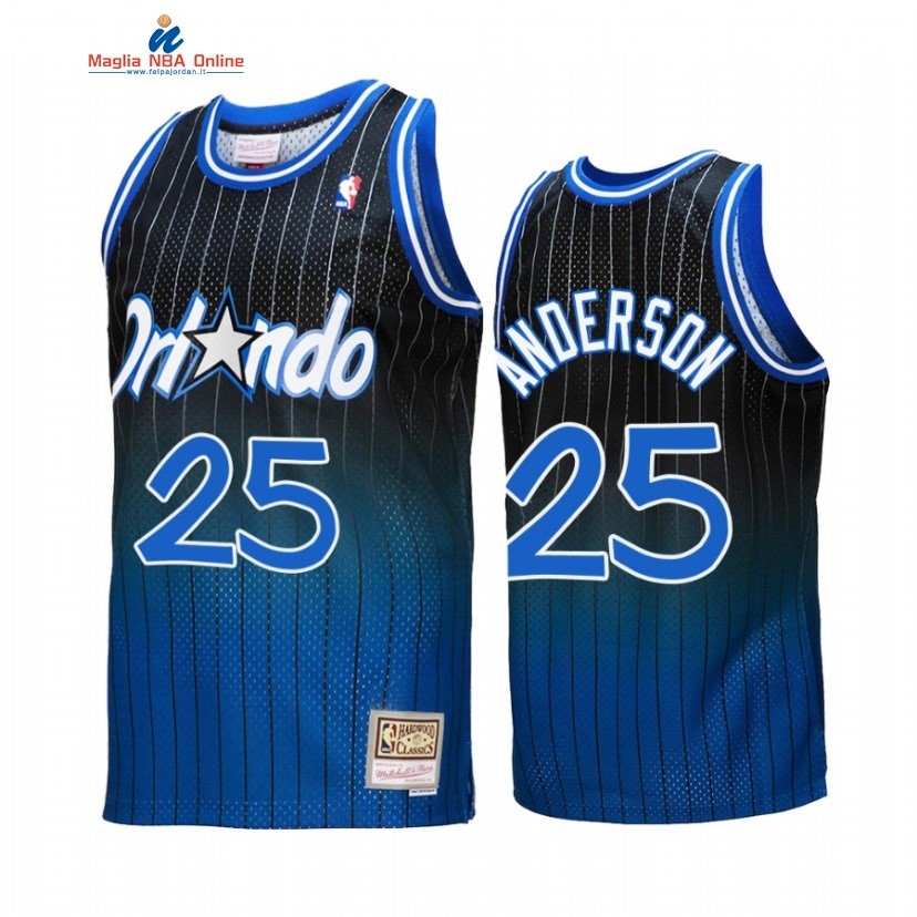 Maglia NBA Orlando Magic #25 Nick Anderson Fadeaway Reale Nero Hardwood Classics 2022-23 Acquista