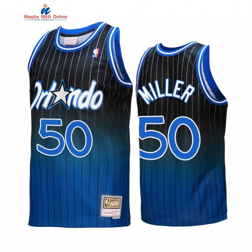 Maglia NBA Orlando Magic #50 Mike Miller Fadeaway Reale Nero Hardwood Classics 2022-23 Acquista