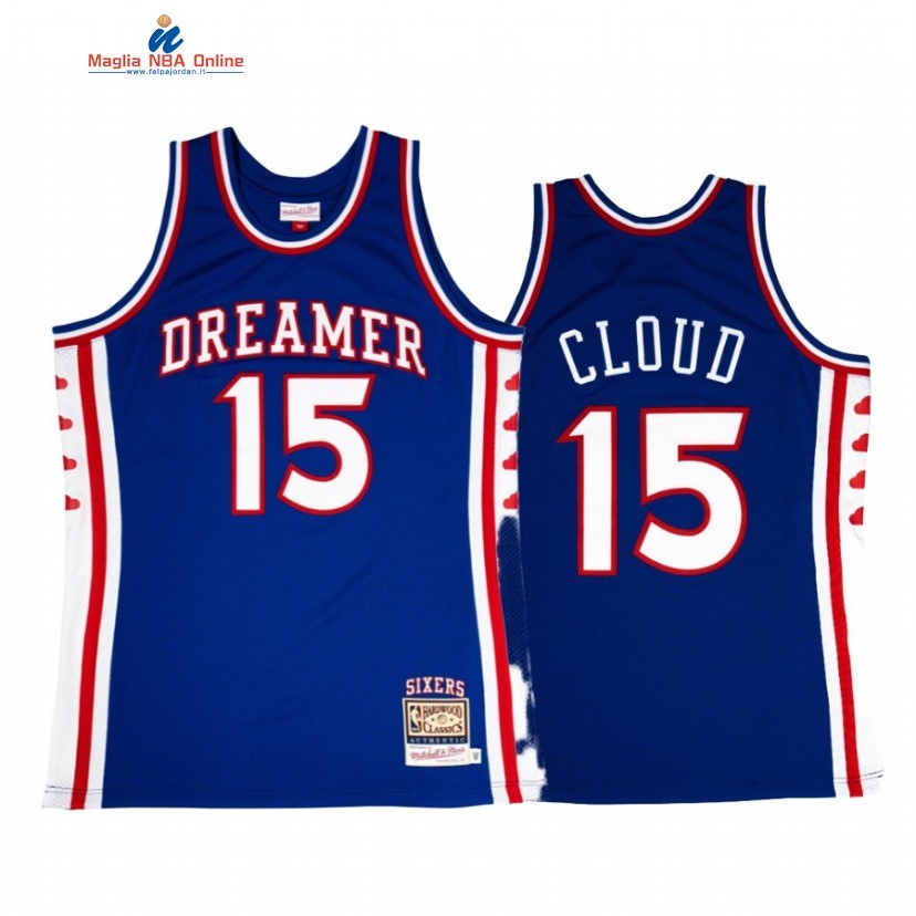 Maglia NBA Philadelphia 76ers #15 Cloud J.Cole Dreamer Blu Throwback 2022 Acquista