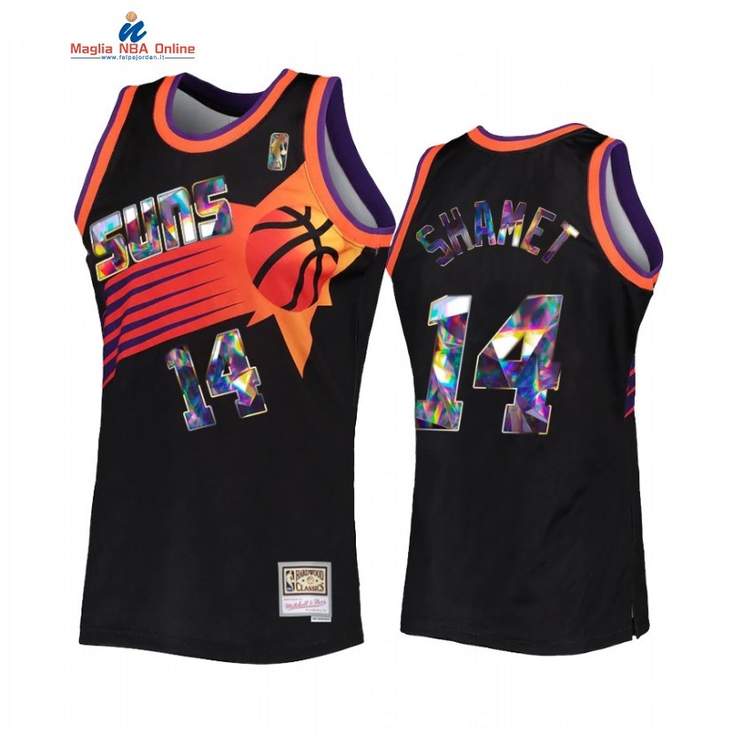 Maglia NBA Phoenix Suns #14 Landry Shamet 75th Diamante Nero Hardwood Classics 2022 Acquista