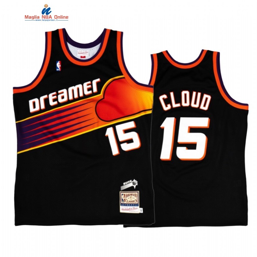 Maglia NBA Phoenix Suns #15 Cloud J.Cole Dreamer Nero Throwback 2022 Acquista