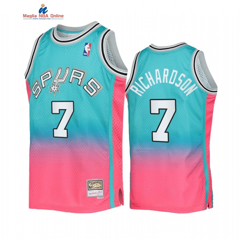 Maglia NBA San Antonio Spurs #7 Josh Richardson X Mitchell Ness Blu Rose Hardwood Classics 2022 Acquista