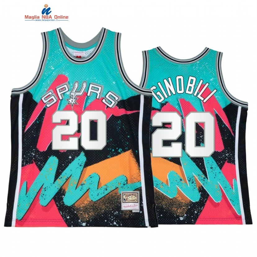 Maglia NBA Toronto Raptors #20 Manu Ginobili Teal Throwback 2022 Acquista