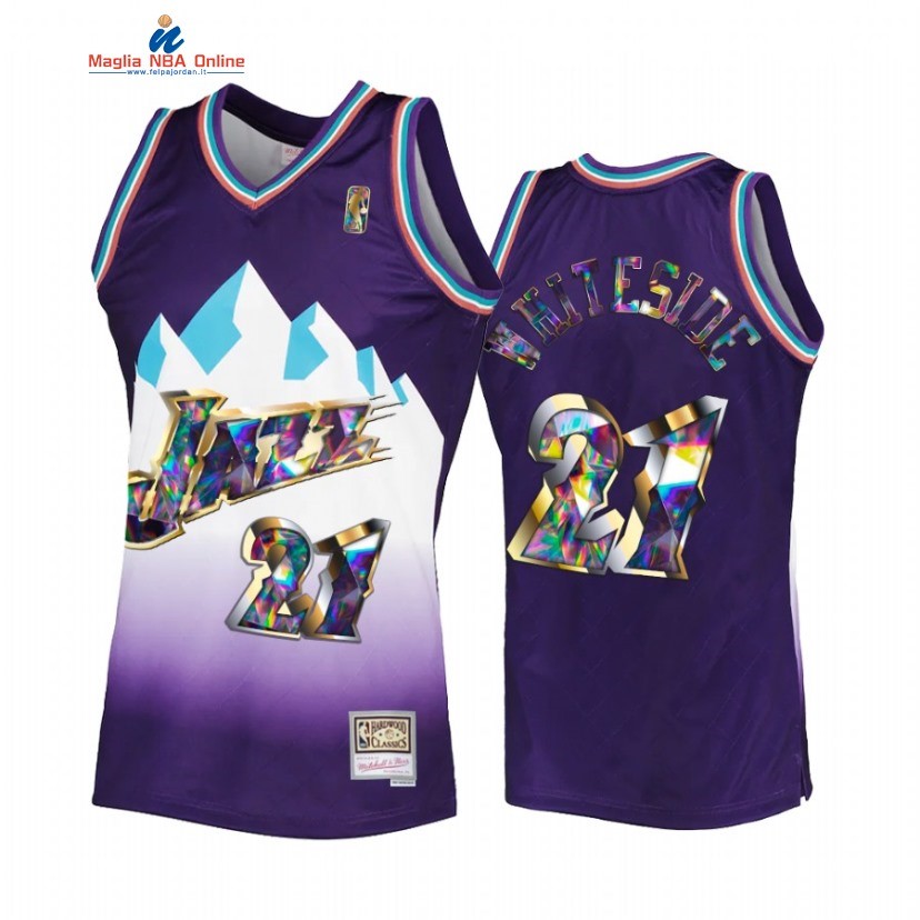 Maglia NBA Utah Jazz #21 Hassan Whiteside 75th Porpora Hardwood Classics 2022-23 Acquista