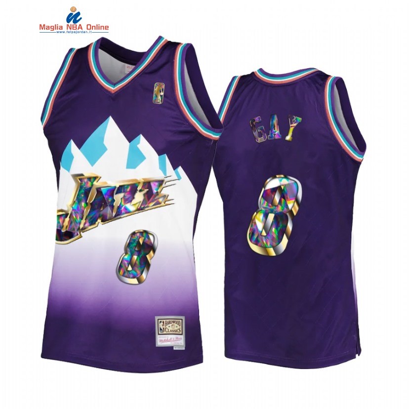 Maglia NBA Utah Jazz #8 Rudy Gay 75th Porpora Hardwood Classics 2022-23 Acquista