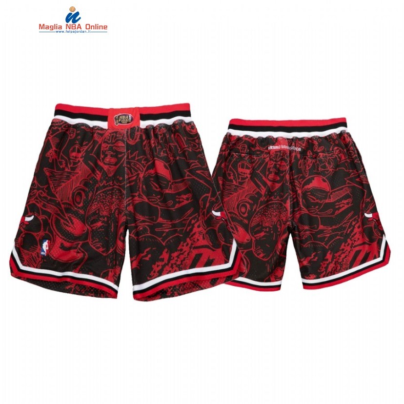 Pantaloni Basket Chicago Bulls Rosso Throwback 2022 Acquista