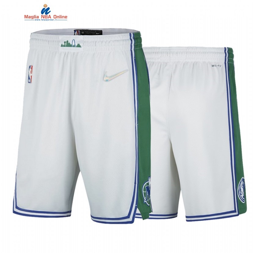 Pantaloni Basket Dallas Mavericks 75th Bianco Città 2021-22 Acquista