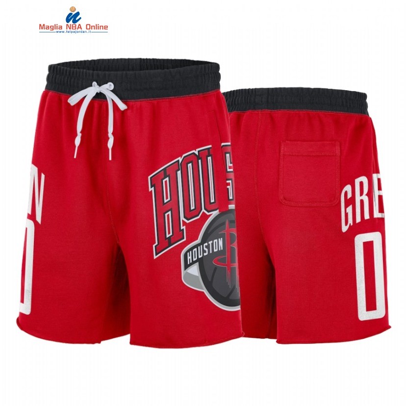 Pantaloni Basket Houston Rockets #0 Jalen Green Rosso 2022 Acquista