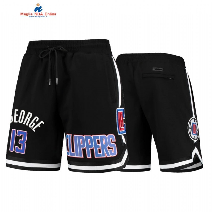 Pantaloni Basket Los Angeles Clippers #13 Paul George Nero 2022 Acquista